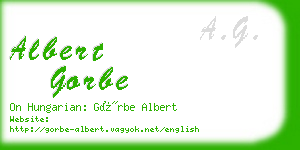 albert gorbe business card